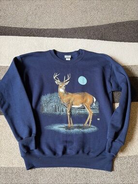 Sturdy Sweats By Lee Deer Blue  Sweatshirt Size L (men’s)